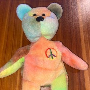 colorful peace sign beanie baby!